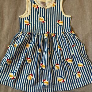 Hanna Andersson Blue Striped Dress with Beachballs. NWOT